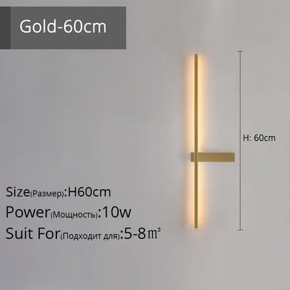 DecorBites™ LED Wall Lamp, Modern Minimalist Design, Aluminum, Indoor Lighting, Gold/Black, AC85-260V