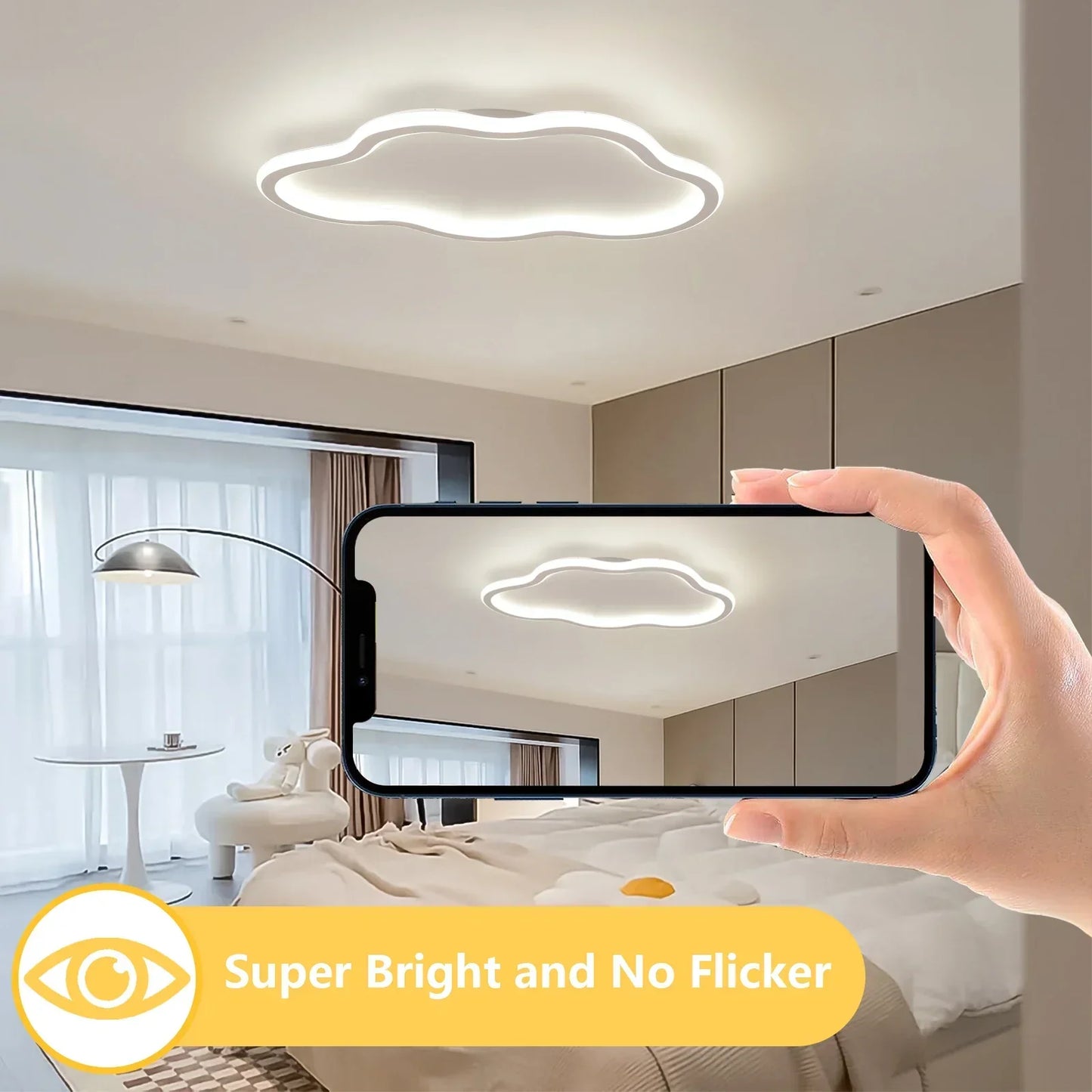 DecorBites™ Cloudy White Kids Ceiling Lamp for Creative Bedroom Lighting