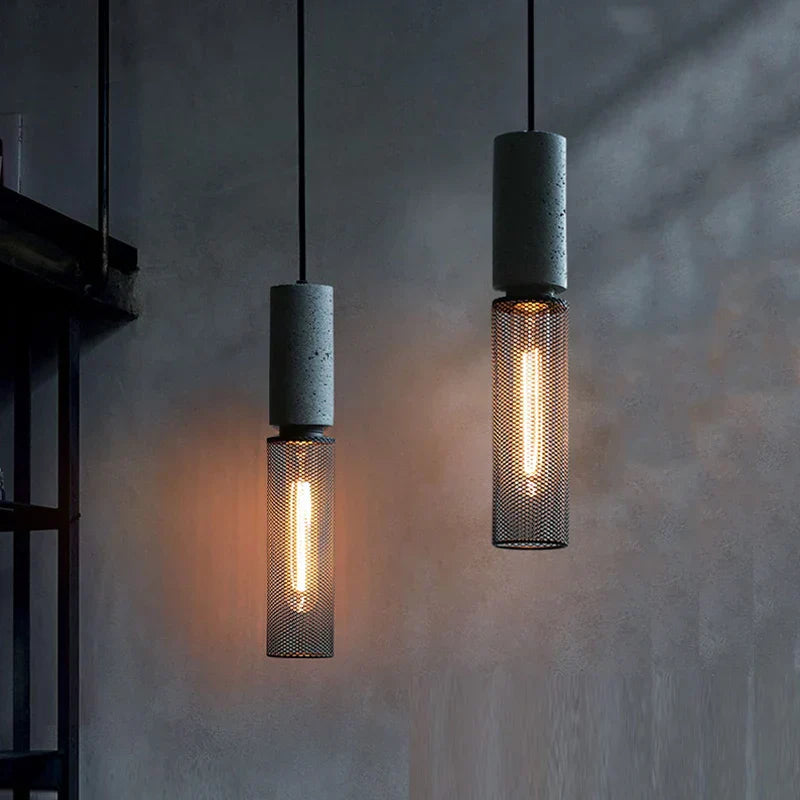 DecorBites™ Industrial Cement Metal Pendant Light for Home & Dining, LED Hanging Lamp