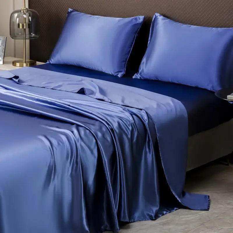 Opulent Solid Color Satin Bedding Set