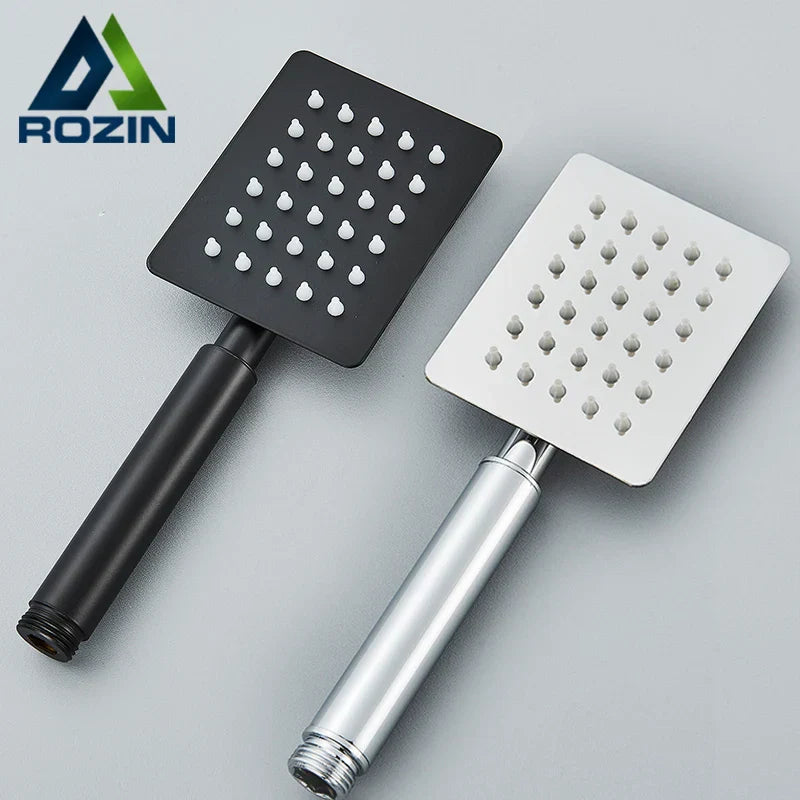 رأس دش محمول من DecorBites™ مصنوع من الفولاذ المقاوم للصدأ باللون الأسود للمياه الساخنة والباردة