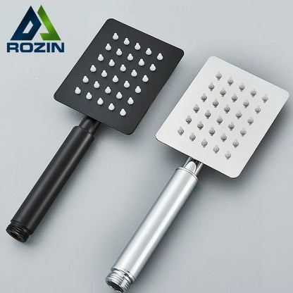 رأس دش محمول من DecorBites™ مصنوع من الفولاذ المقاوم للصدأ باللون الأسود للمياه الساخنة والباردة