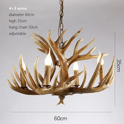 DecorBites™ Antler Pendant Chandelier for Home and Bar Decor - Industrial Deer Horn Fixture