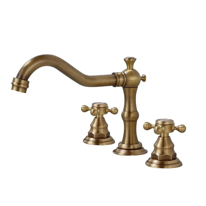 Antique Faucet Gold Bathroom Faucet  With Double Handle