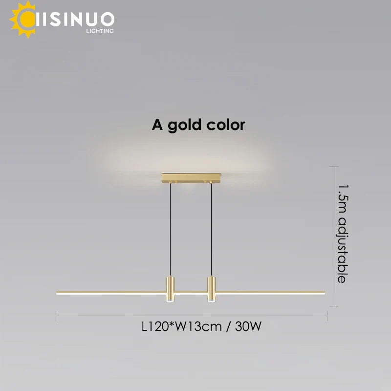 DecorBites™ Adjustable LED Pendant Light in Black/Gold for Office Dining Living Room