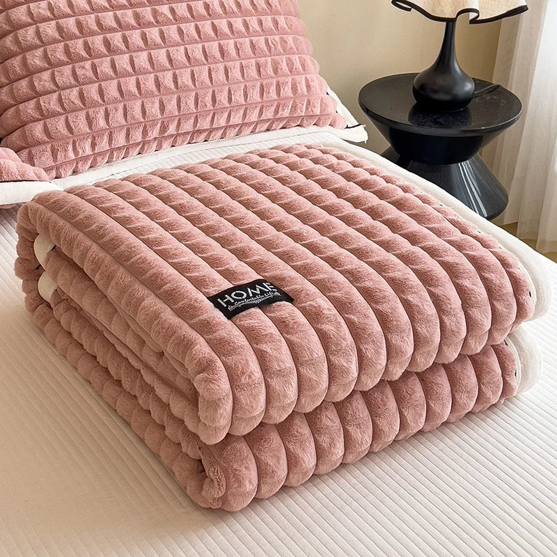 Manta de terciopelo de franela acogedora DecorBites™: Edredón individual Queen de color liso para todas las estaciones