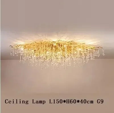 Lámpara de araña LED de cristal DecorBites™ para sala de estar, lámpara colgante moderna de lujo con forma de gota de agua