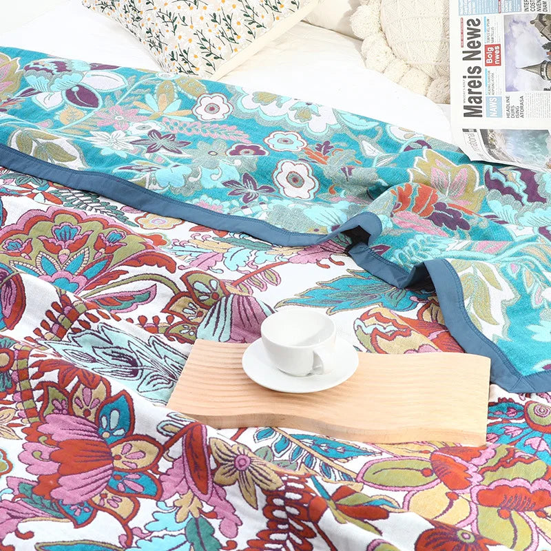 Decorbites™ Manta de Verano de Gasas de Algodón Japonés - Edredón Suave de Lujo y Toalla para Sofá para Adultos