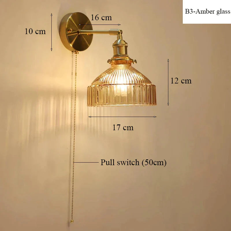 DecorBites™ Glass Shade LED Wall Lamp Switched Nordic Light for Luxury Living Room