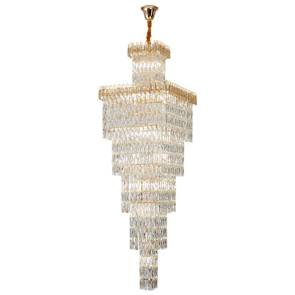 DecorBites™ Crystal Luxe Living Room Chandelier - Modern & Elegant Hall Staircase Lighting