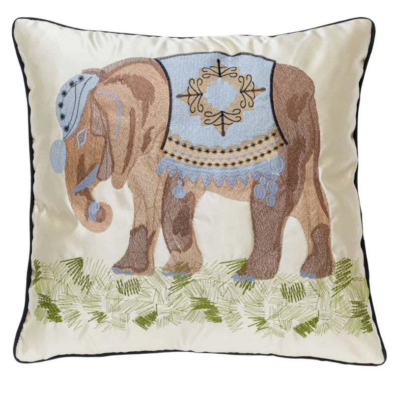 DecorBites™ Elephant Embroidery Sofa Cushion Covers: Decorate Your Living Space with High Quality