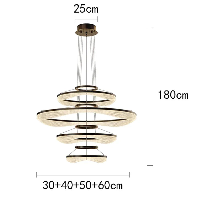 Modern Sculptural Ring Pendant Light Chandelier