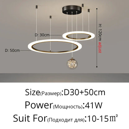 DecorBites™ Circle Ring Pendant Chandelier for Living Room Bedroom Restaurant Ceiling Lighting
