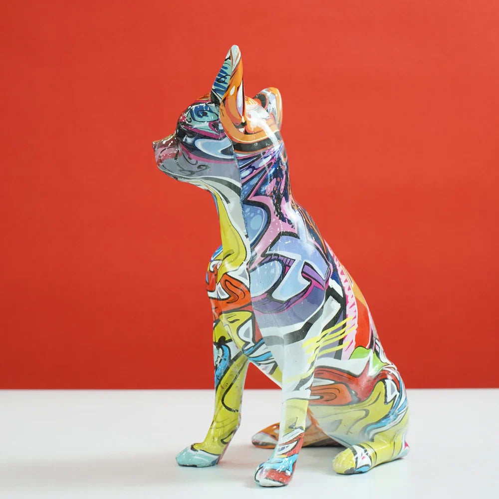 DecorBites™ Chihuahua Dog Resin Sculpture Pop Art Animal Statue Home Decor Object