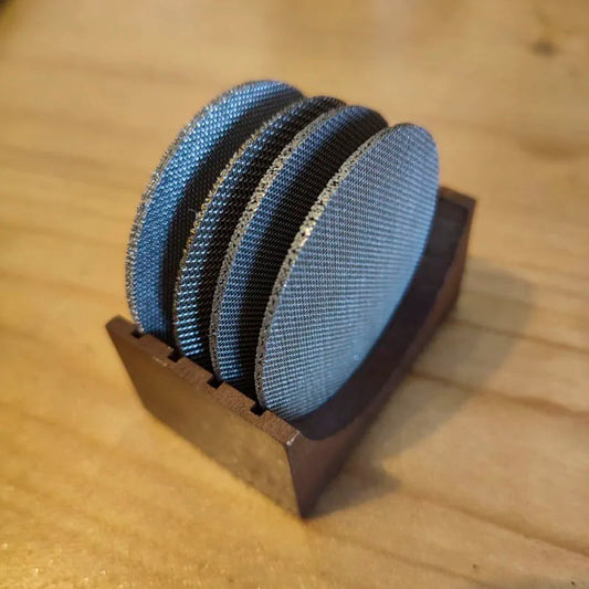 DecorBites™ Espresso Puck Screen Stand, Walnut Holder for 51/53/58mm Portafilter Puck Screen