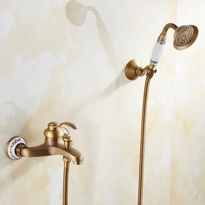 DecorBites™ Brass Bathtub Shower Set Wall Mounted - Hot and Cold Mixer Taps