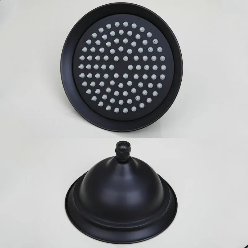 DecorBites™ 8 Inch Matte Black Shower Faucet Set with Hand Spray and Rainfall Head