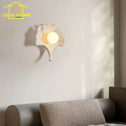 ديكوربايتس™ مصباح حائط LED من راتنج الجنكة بيلوبا لديكور غرفة النوم وغرفة المعيشة