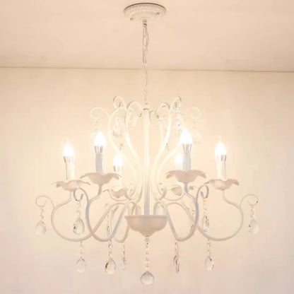 ثريا DecorBites™ المعدنية باللونين الأسود والأبيض مع قلادات كريستالية لإضاءة منزلية أنيقة