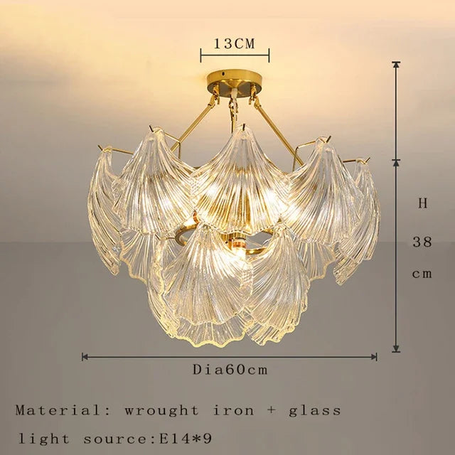 DecorBites™ Crystal Glass Chandelier: Luxury Retro Pendant Light for Dining, Living, Bedroom Decor