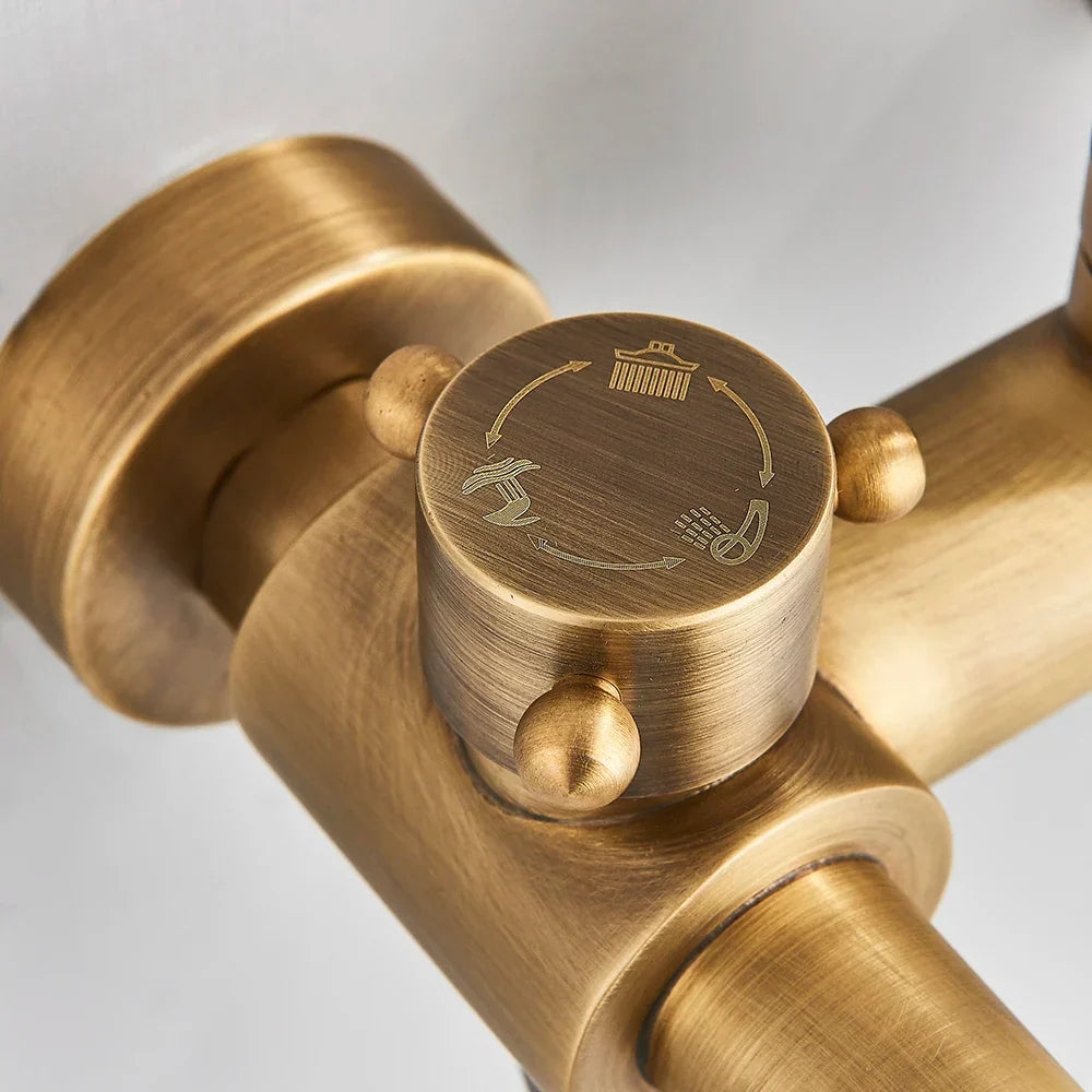 DecorBites™ Brass Handheld Rainfall Shower Wall-mounted Hot Cold Water Mixer System