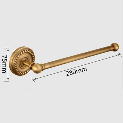 DecorBites™ Brass Wall-Mounted Round Towel Ring: Solid Antique Brass Bathroom Towel Holder