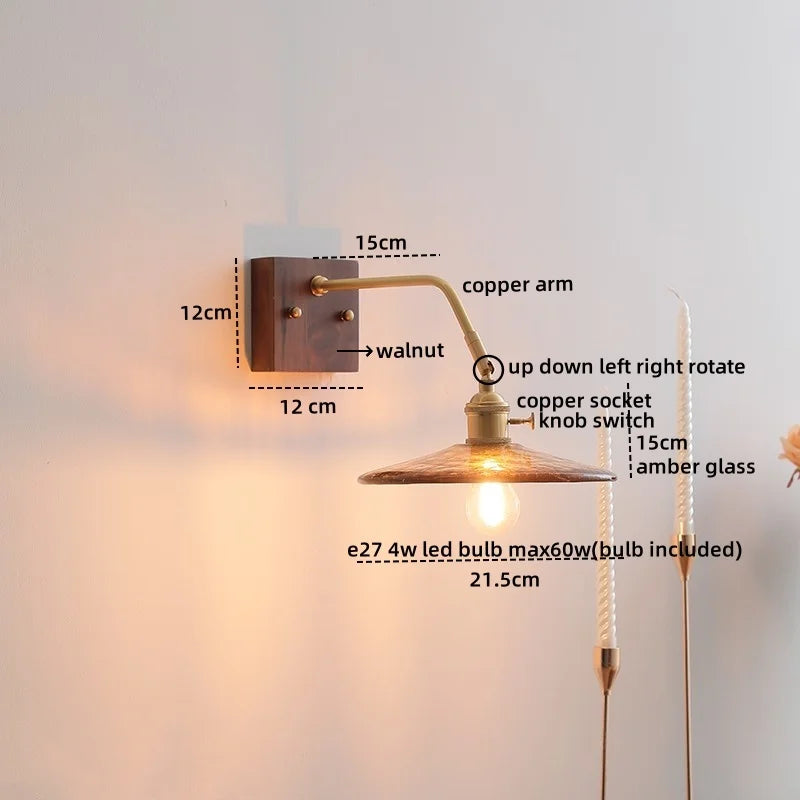 DecorBites™ Ceramic Copper LED Wall Lamps Pull Chain Switch Modern Stair Light Fixtures