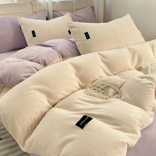 غطاء لحاف فردي مخملي بلون مرجاني من DecorBites™ لفصل الشتاء