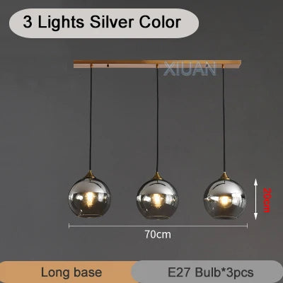 DecorBites™ Industrial Glass Pendant Light for Dining Table, Kitchen, Bar, Office - E27
