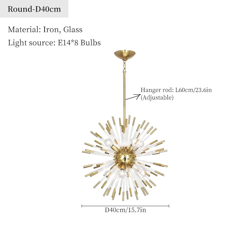 DecorBites™ Dandelion Golden Ball Chandelier - Nordic Postmodern Bedroom Dining Room Decor