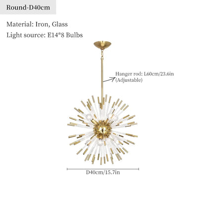 DecorBites™ Dandelion Golden Ball Chandelier - Nordic Postmodern Bedroom Dining Room Decor