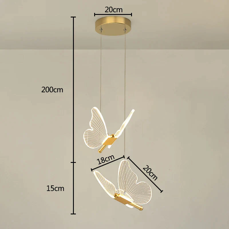 Luces colgantes de mariposa LED Gold™ Decorbites para escaleras de casa, sala de estar, dormitorios, candelabros