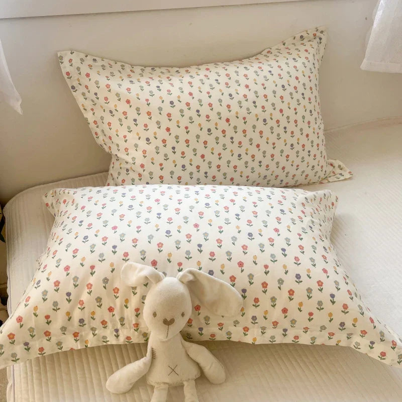 Funda de Almohada de Algodón Floral Coreano Decorbites™ 40x60cm, 48x74cm, 50x80cm, Cubierta para Cojín de Hogar