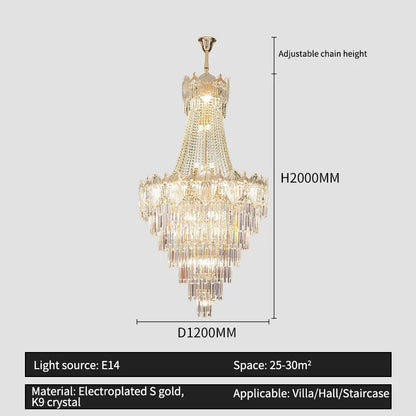 DecorBites™ Elegant Simple Staircase Chandelier LED Livingroom Villa Creative Hotel Lighting