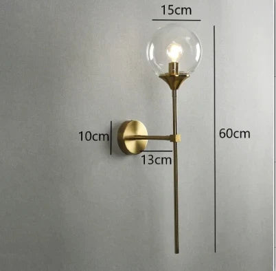 Lámpara de pared de vidrio dorado Decorbites™ LED para iluminación interior en cocina y baño