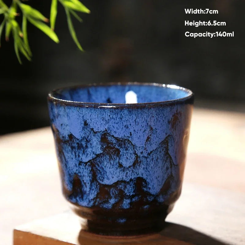 DecorBites™ Japanese Kiln Transformation Ceramic Tea Cup Espresso Coffee Mug Pottery Kung Fu Teacup