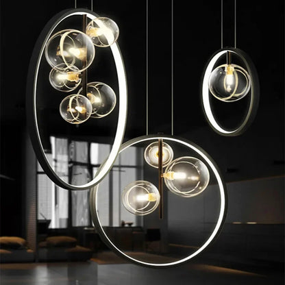 DecorBites™ Glass Bubble Chandelier: Modern Nordic LED Pendant Lighting for Dining Room & Kitchen