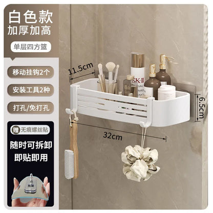 Organizador de estantes de esquina DecorBites™: Estante de almacenamiento de pared para baño y cocina