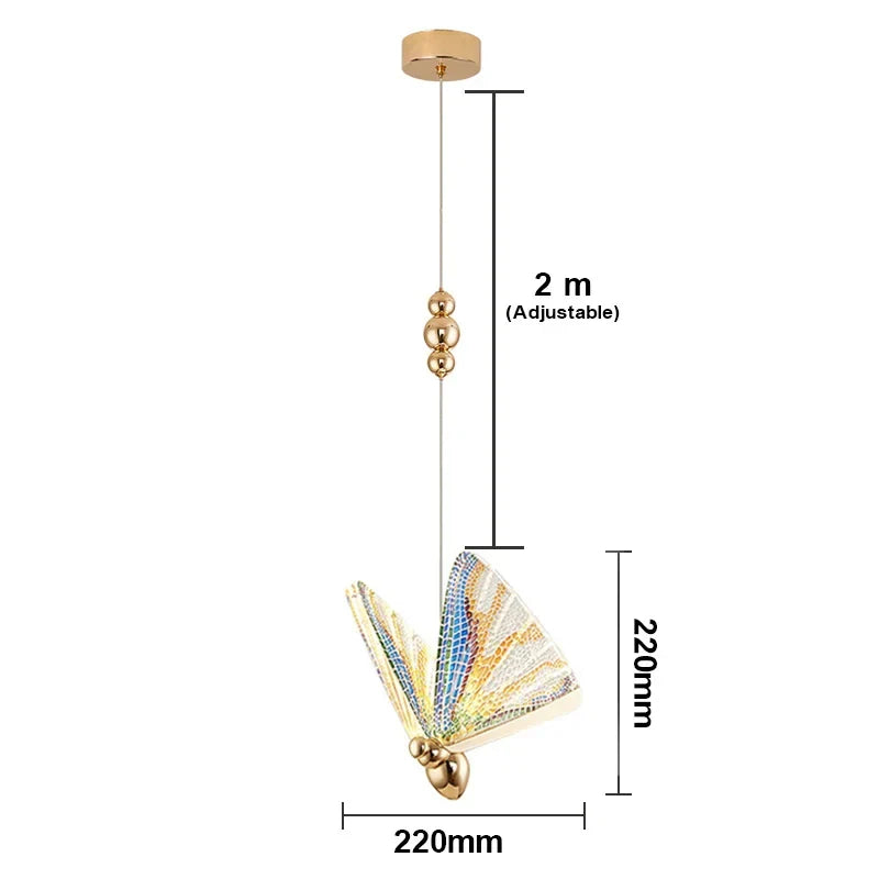 Lámpara colgante LED Mariposa™ Decorbites para dormitorio y sala de estar: Luminaria moderna de chandelier