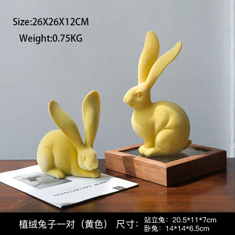 تماثيل أرنب تجريدية من DecorBites™: زخارف فنية من الراتنج على شكل أرنب متجمّع