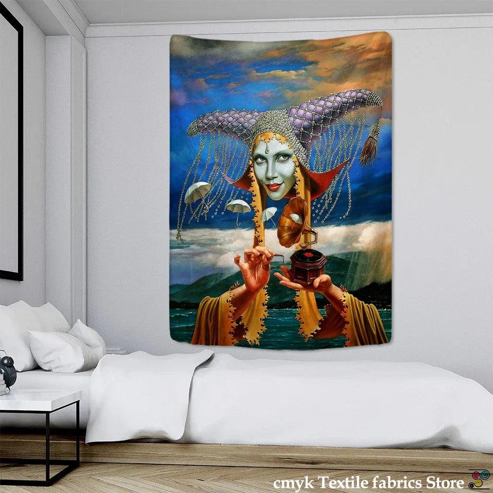 Decobites Angel Devil Hell Witchcraft Hippie Psychedelic Halloween Dorm Tapestry