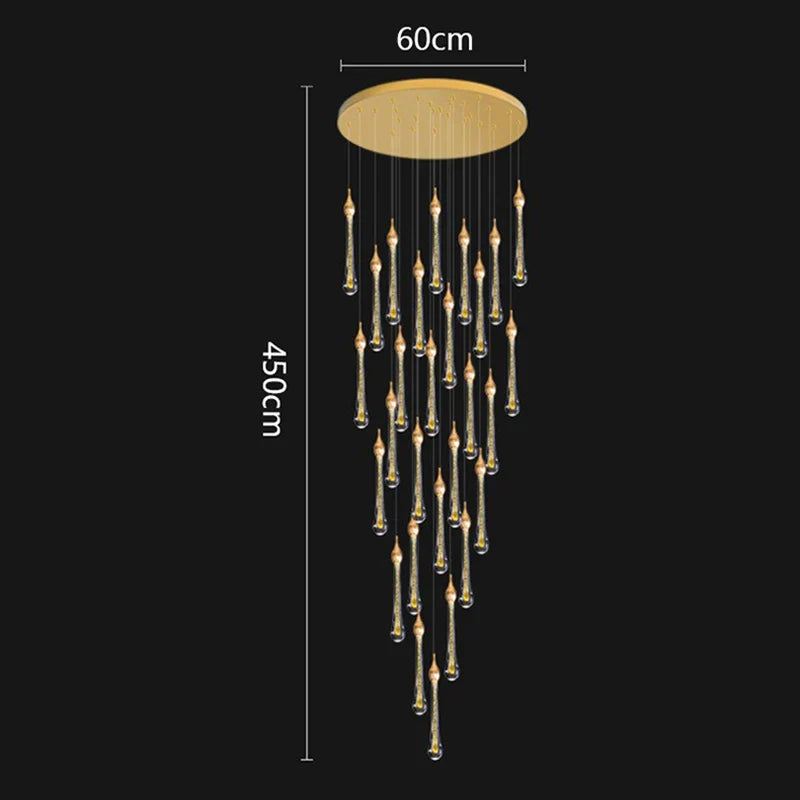 Modern Crystal Staircase Chandelier Pendant Light