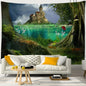 Decobites Mountain Sea Jungle Tapestry Wall Hanging - Bohemian Nature Landscape Psychedelic Decor