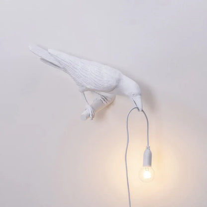DecorBites™ Designer Bird Wall Lamp Modern Resin White Black LED Light Bedroom Living Room
