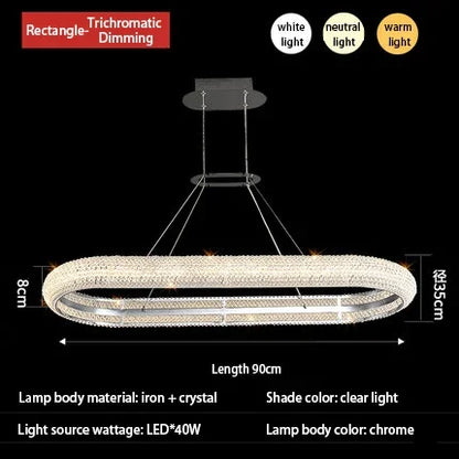 DecorBites™ Crystal Chandelier Chrome Light LED Ceiling Lights for Modern Luxury Décor