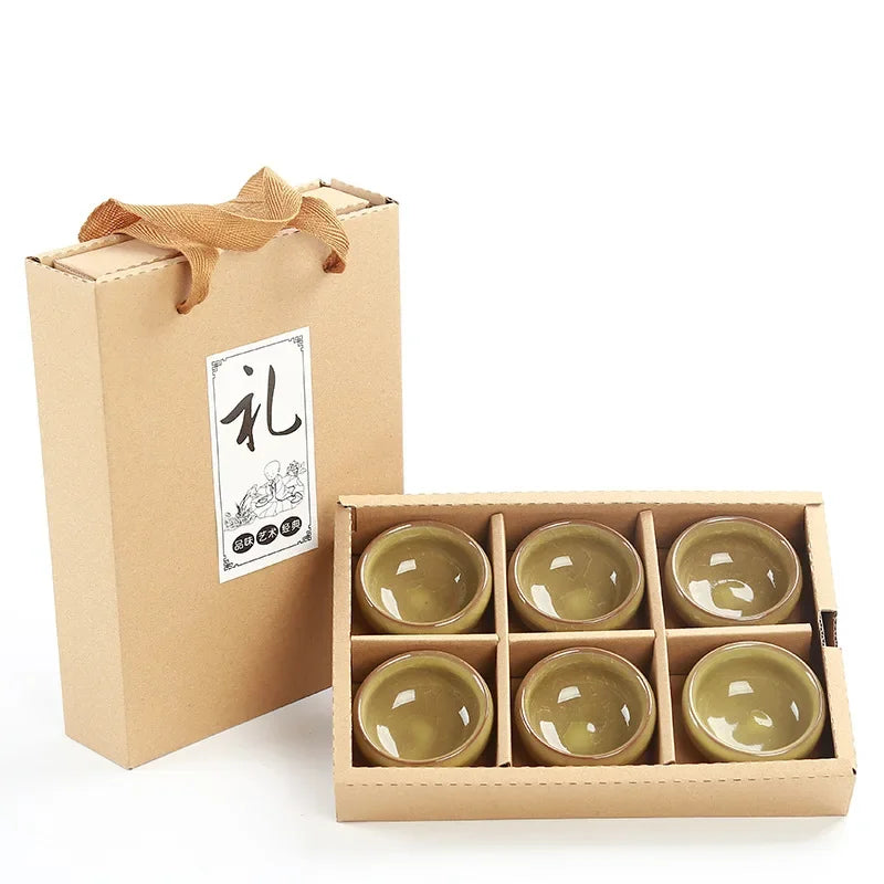 DecorBites™ Ice Cracking Ceramic Tea Espresso Coffee Cups Set