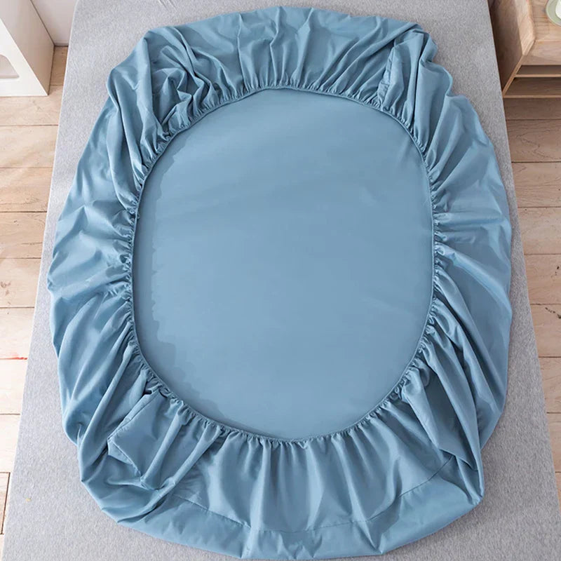 DecorBites™ Double Bed Elastic Fitted Sheet - Dust-Proof Microfiber Mattress Cover