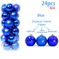 24/36pcs Christmas Balls Decoration Christmas Pine Tree Ornament Red Navy Blue Ball Ornament Xmas Hanging Tree Pendants Navidad