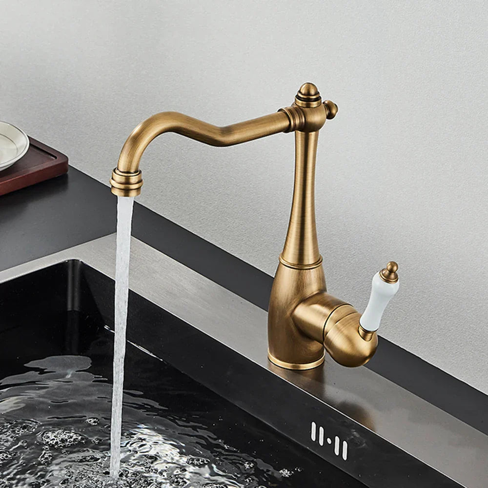 DecorBites™ Brass Basin Waterfall Faucet Mixer Tap for Kitchen & Bathroom, Hot&Cold Mixer