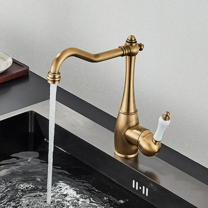 DecorBites™ Brass Basin Waterfall Faucet Mixer Tap for Kitchen & Bathroom, Hot&Cold Mixer